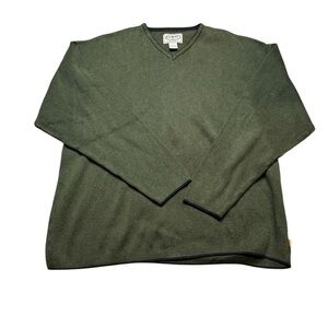 Vintage Oobe Men’s V-Neck Cotton Pullover Sweater Sz Large Green